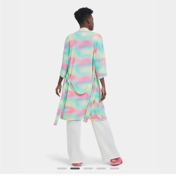 NWT Ugg multicolored robe with belt size small - Picture 2 of 9